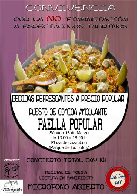 Organizan un evento de convivencia por la NO financiación de los espectáculos taurinos