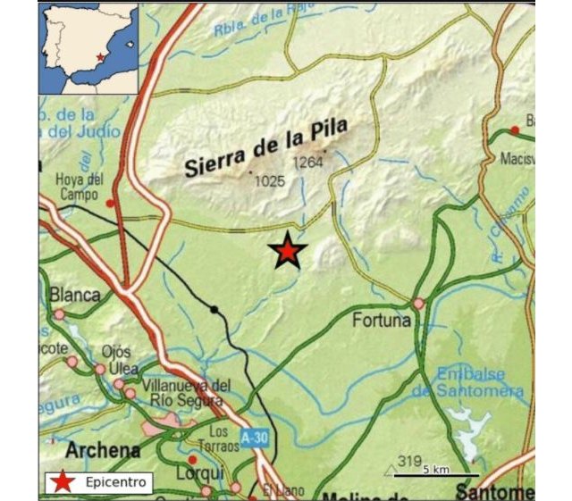 Movimiento sísmico cerca de Fortuna